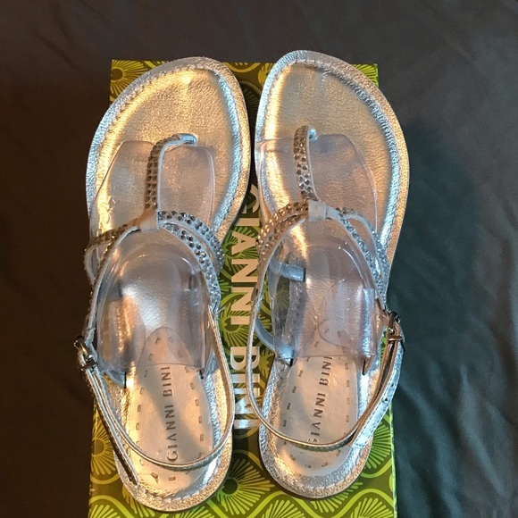 Gianni Bini Shoes - Gianni Bini Silver Christa Sandals Size 8